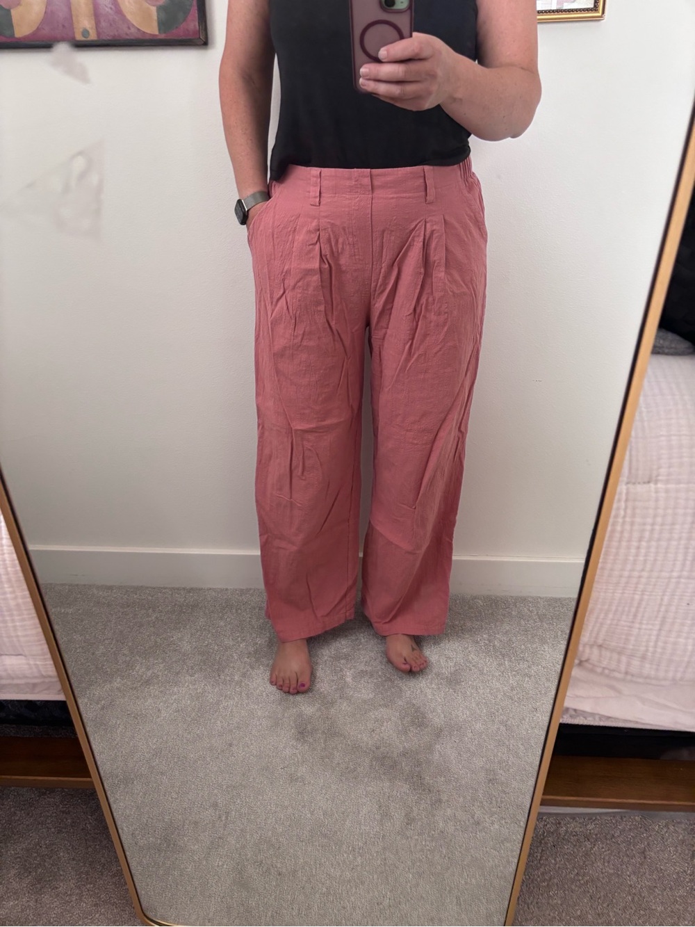 HALARA Rose Pink Wide Leg Trousers